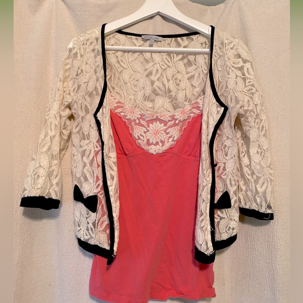 Junior’s Lacy Sweater Set